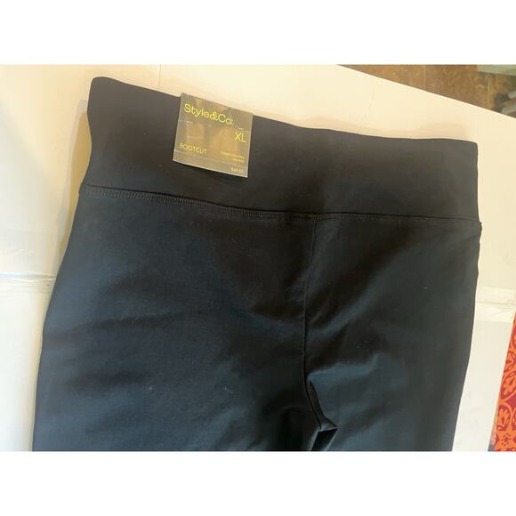 NWT Style & Co Ponte Mid rise Stretch Knit Pull on Bootcut Pants - XL Black - Picture 3 of 9